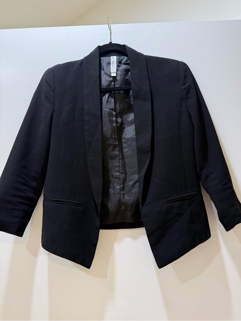 Mural Black Shawl Collar Open Front Blazer Jacket Nordstrom business corporate